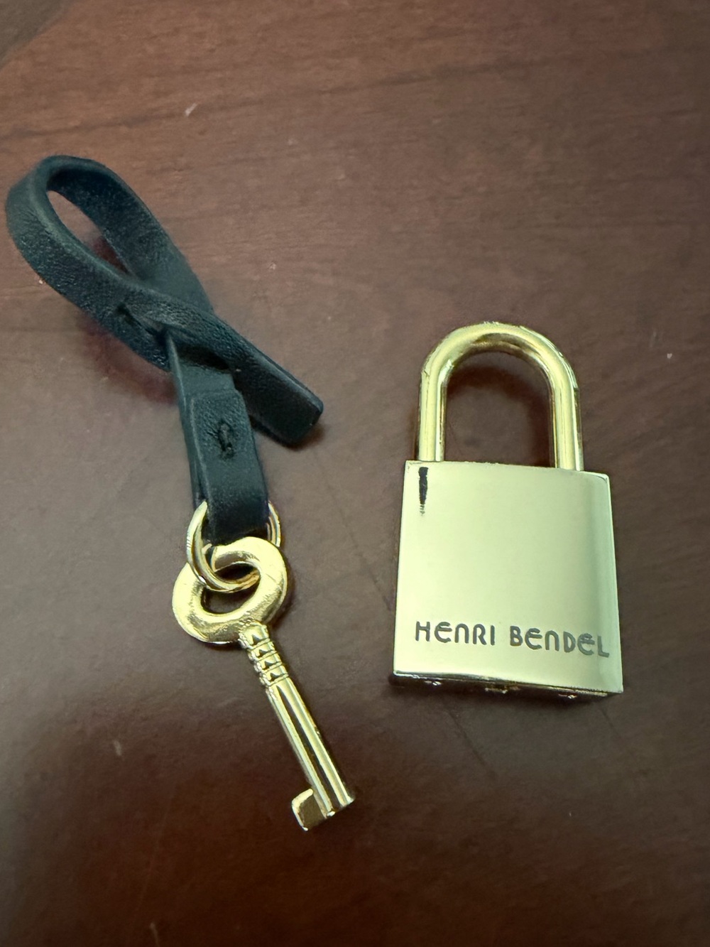 Henri Bendel Vintage Gold Finished Padlock with Key in EUC